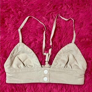 Adika crop top. Crème colored with white buttons